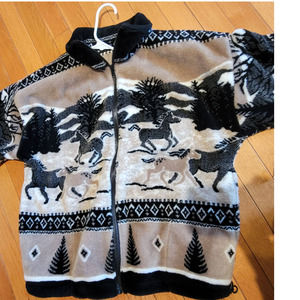 Western Horse fleece lightweight women jacket